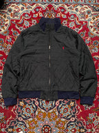 Polo Ralph Lauren Vintage Black Quilted Bomber Jacket - L