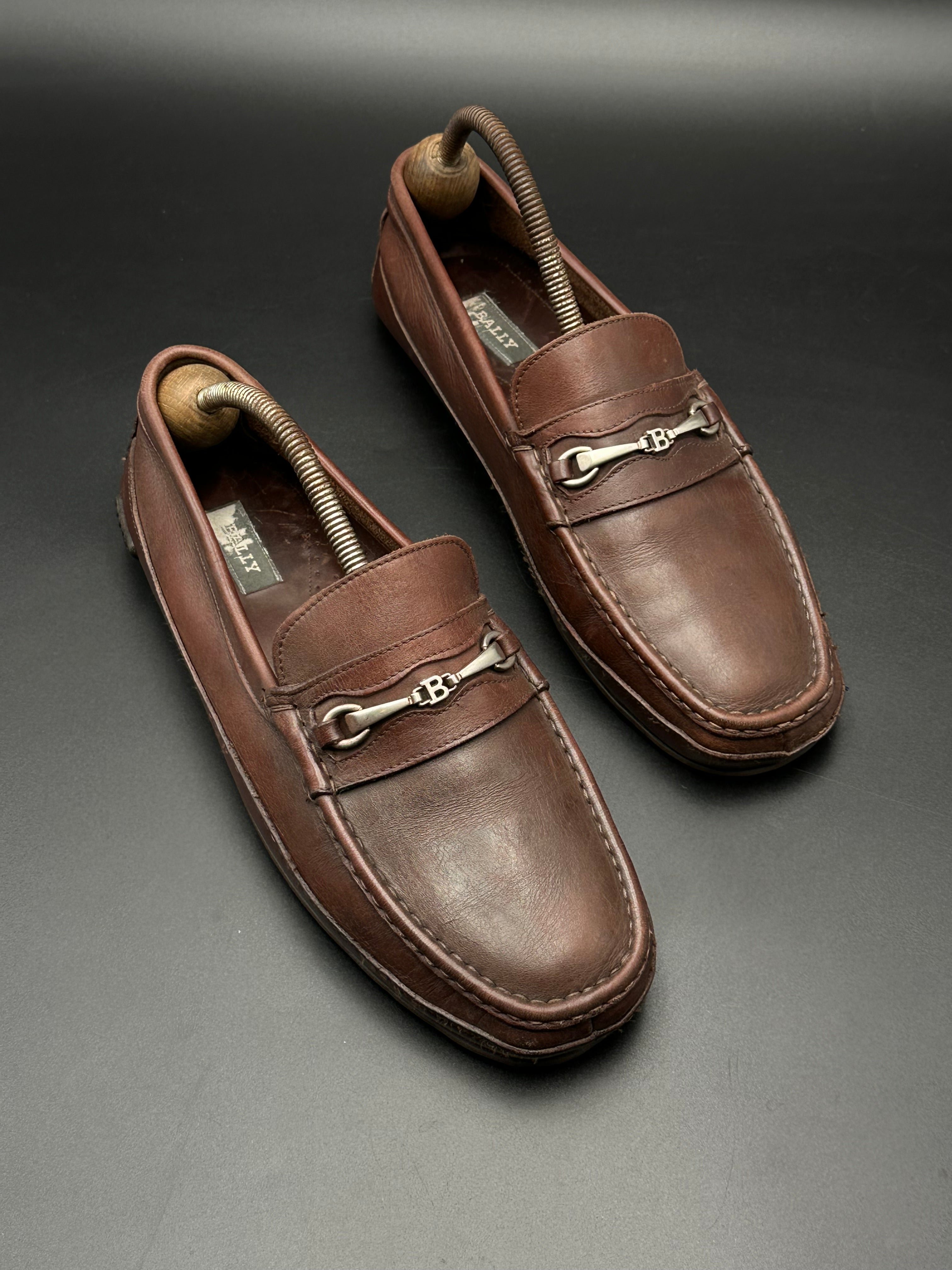BALLY PURE LEATHER ITALIAN BIT DRIVING LOAFERS - EUR 43