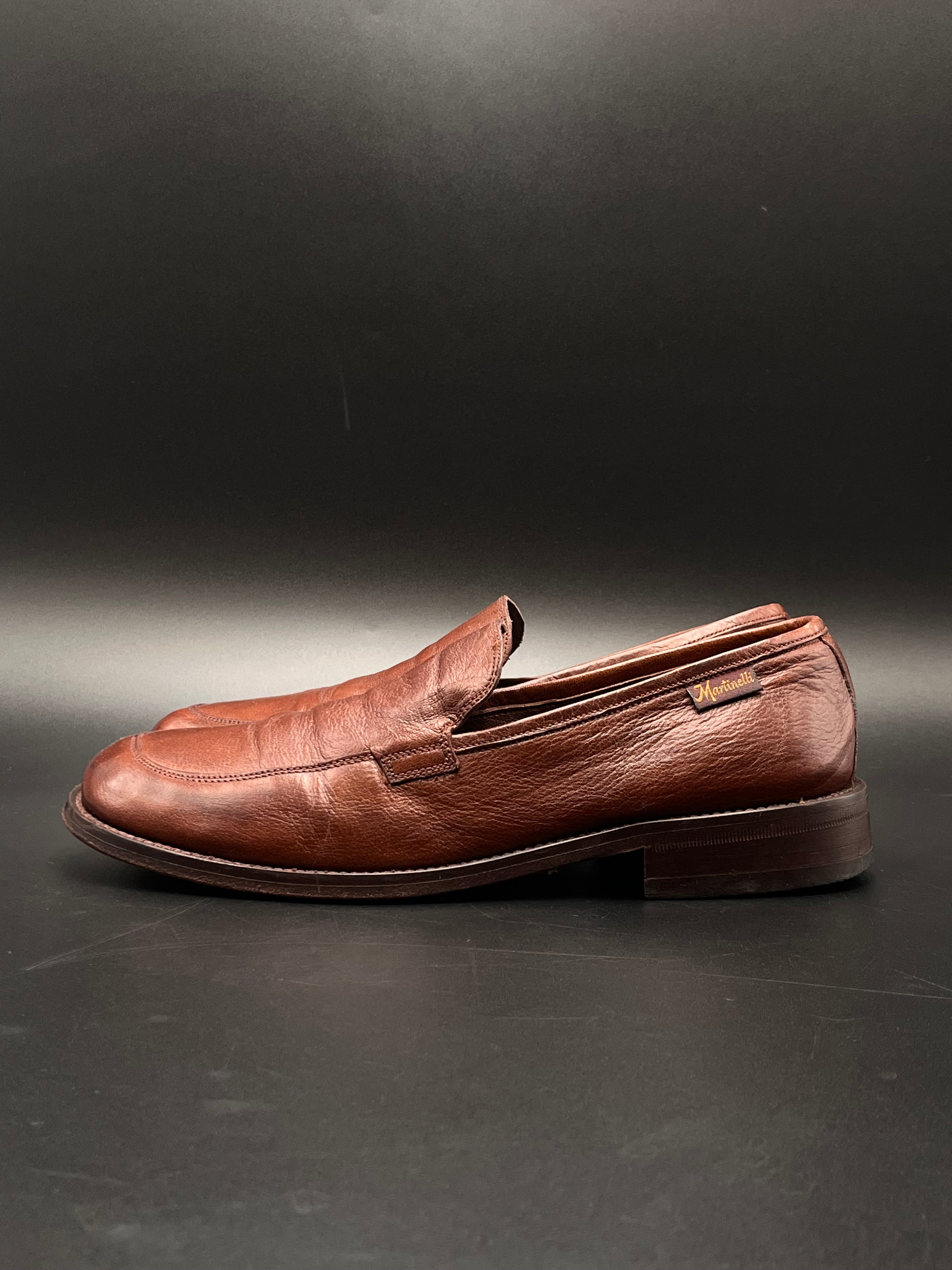 Martinelli Tan Brown Wide Toe Leather Loafers