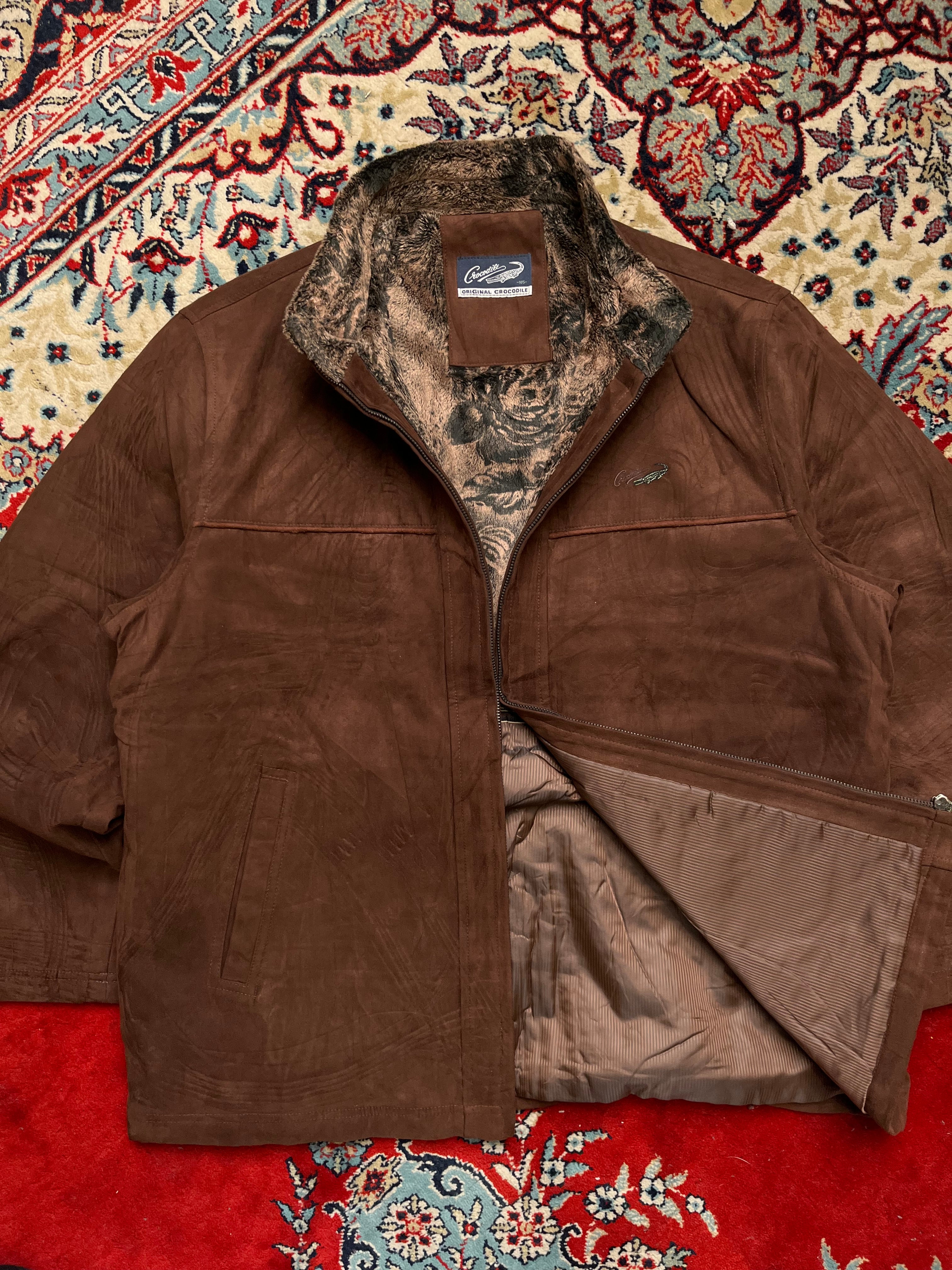 Crocodile Brown Suede Relaxed Fit Jacket