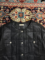 TOP ISSUE Leather Crew Neck Jacket