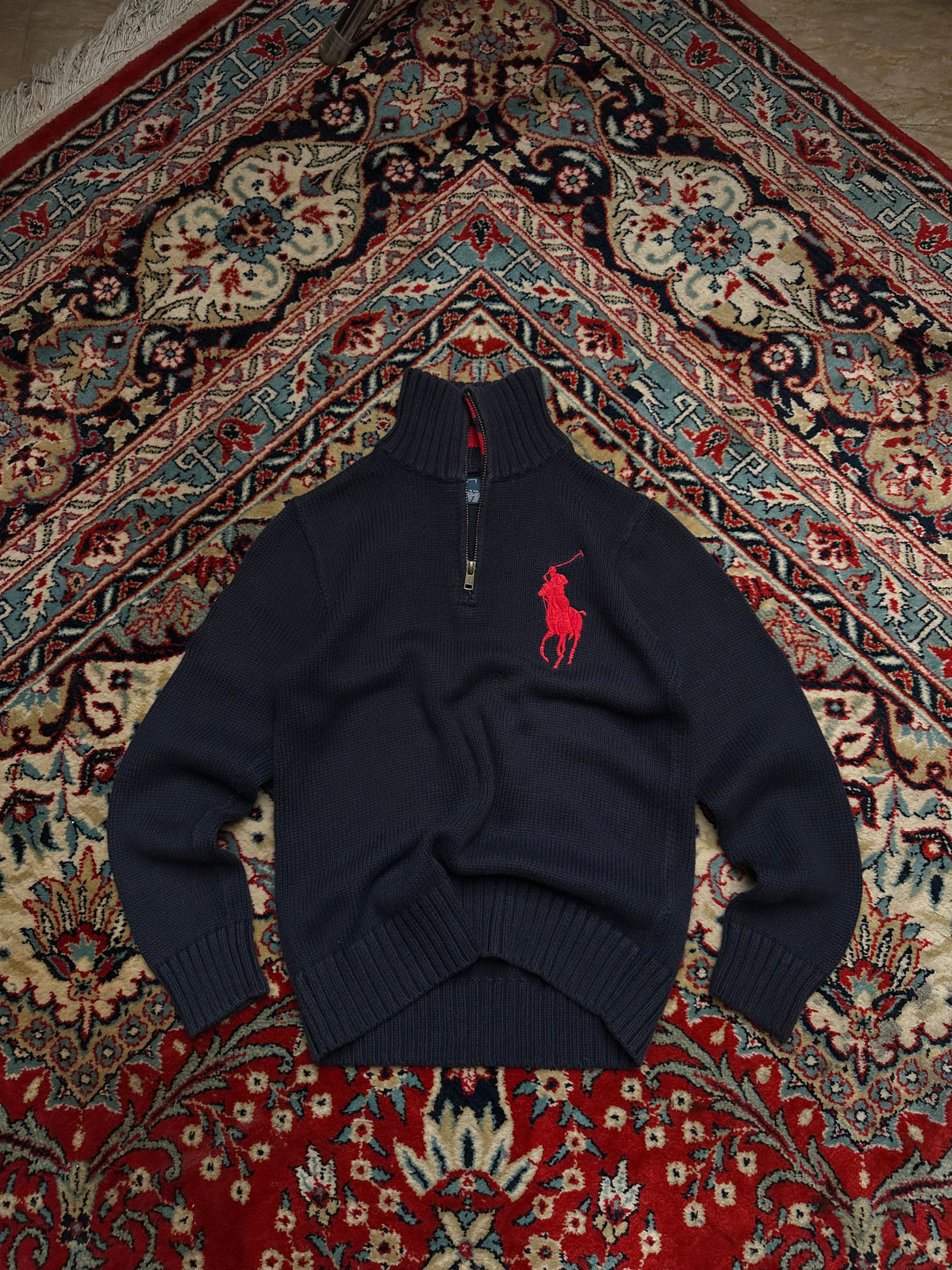 Polo ralph lauren vintage faded quarter zipper