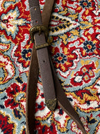 Western Skinny Belt Brown Textured Leather Floral Ranger Set
