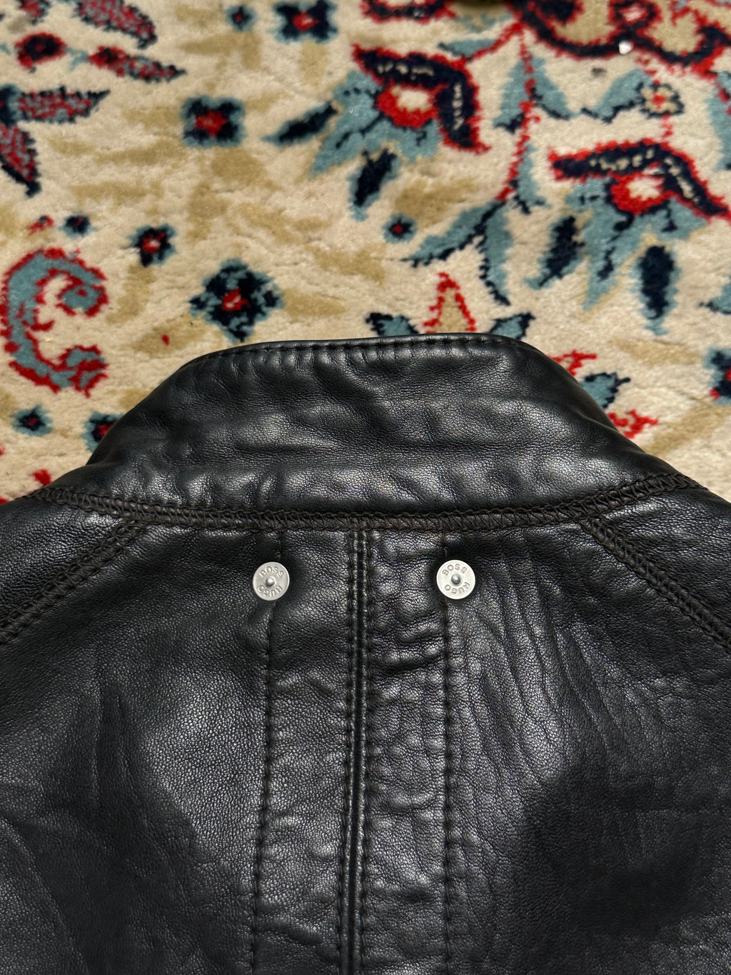 HUGO BOSS SLIM FIT LEATHER BIKER JACKET