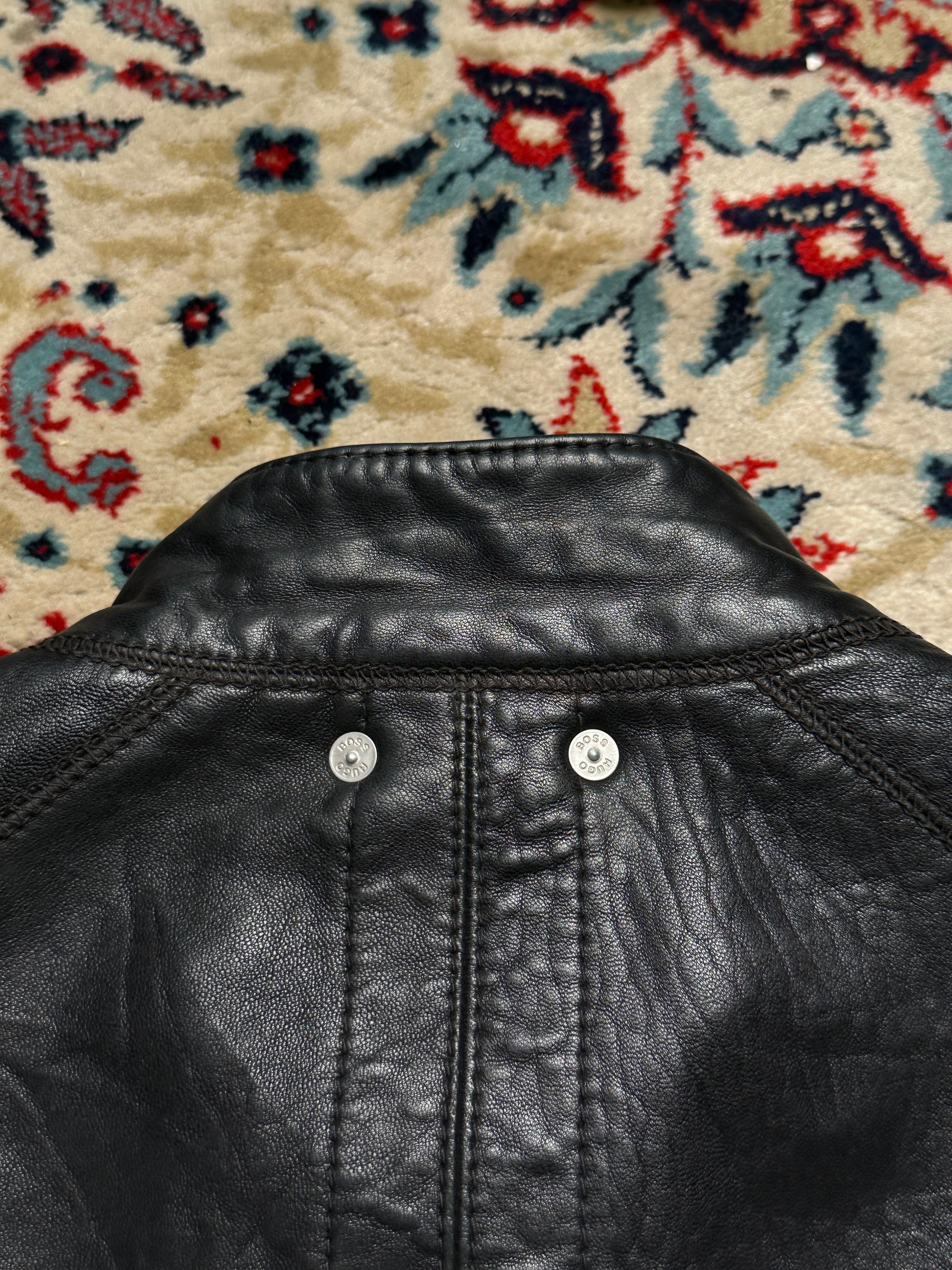 HUGO BOSS SLIM FIT LEATHER BIKER JACKET