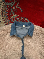 MAGAZINE Fake Fur Baggy Cropped Denim Jacket