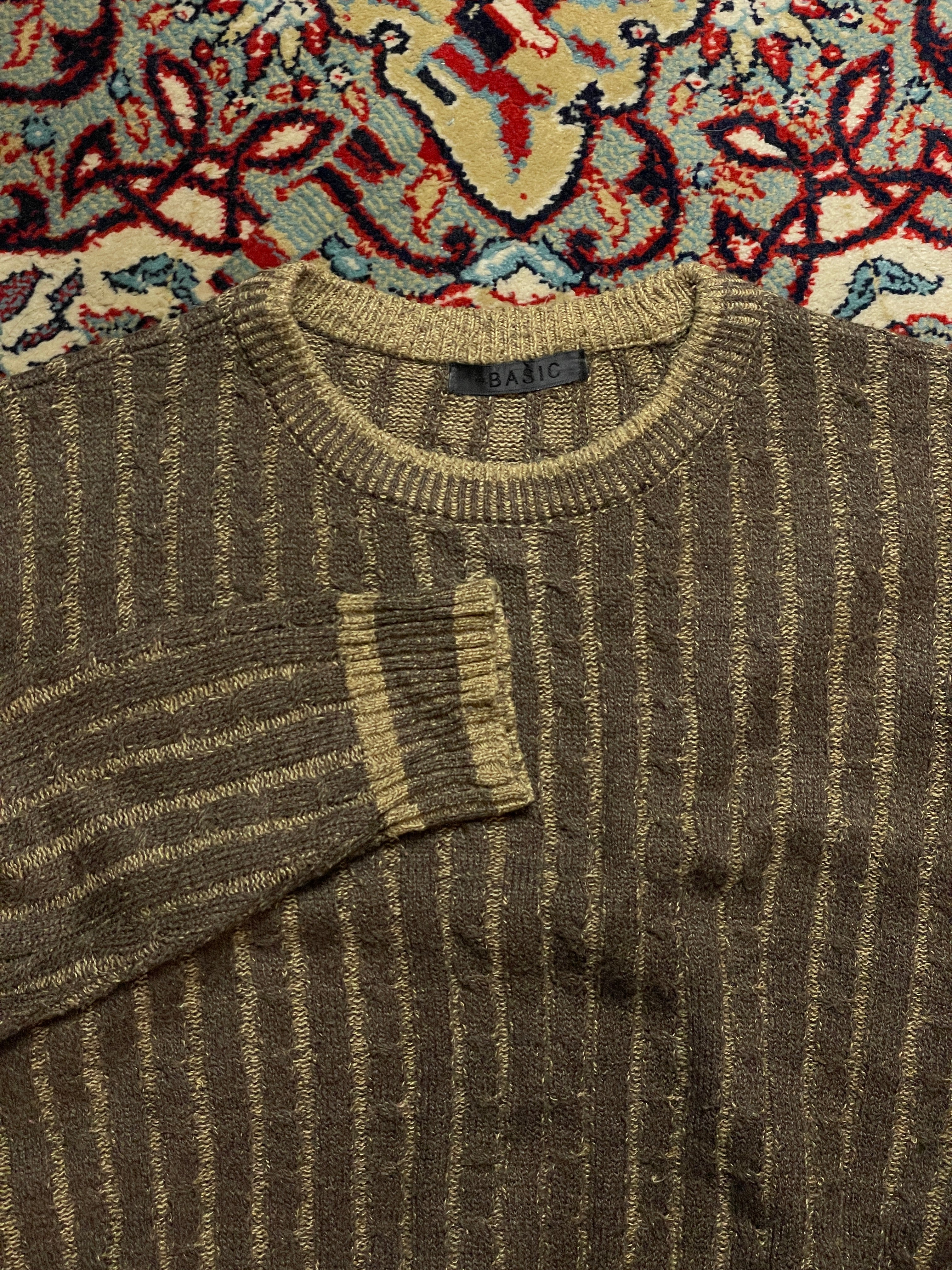 Basic Brown Knitted Relaxed Fit Sweater