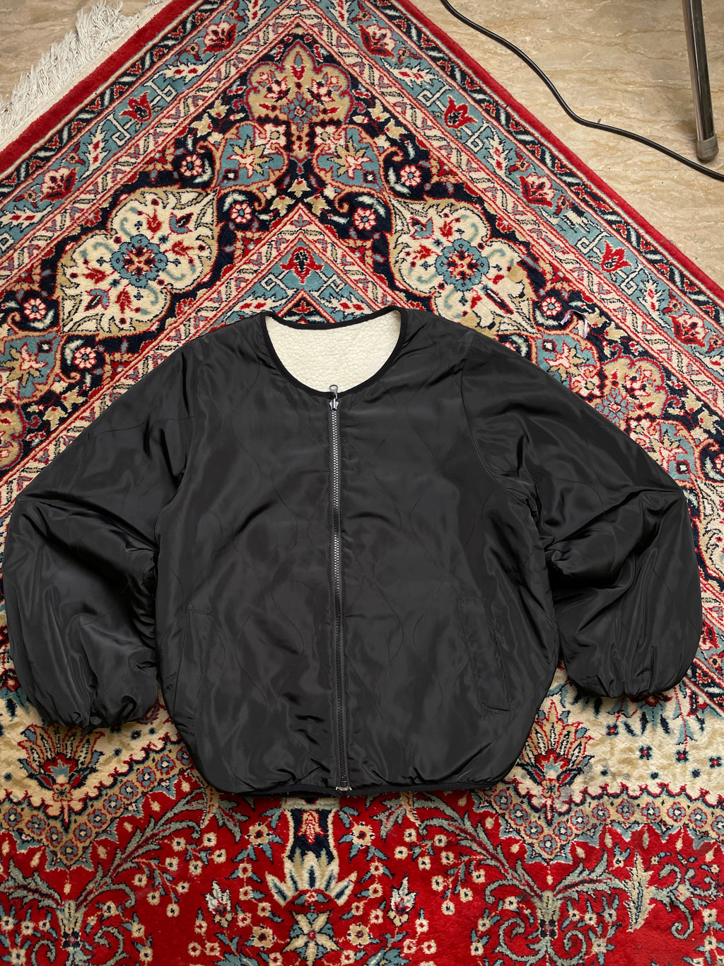 Retro Girl Reversible Sherpa/Nylon Bomber Jacket