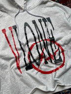 VLONE x Fragment Design Raw Hem Heather Grey Crop Hoodie - M