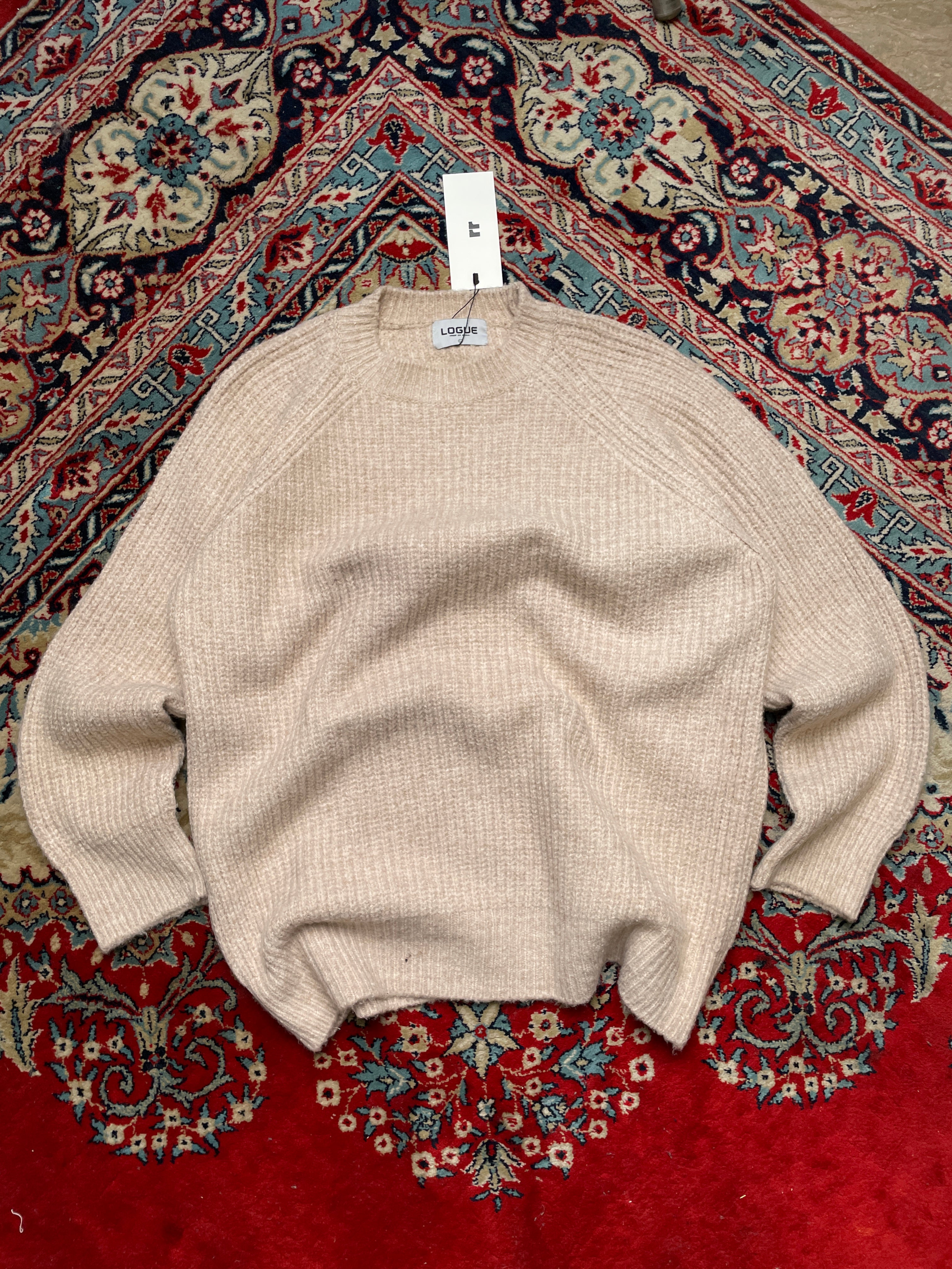 Logue Beige RELAXED KNITTED SWEATER