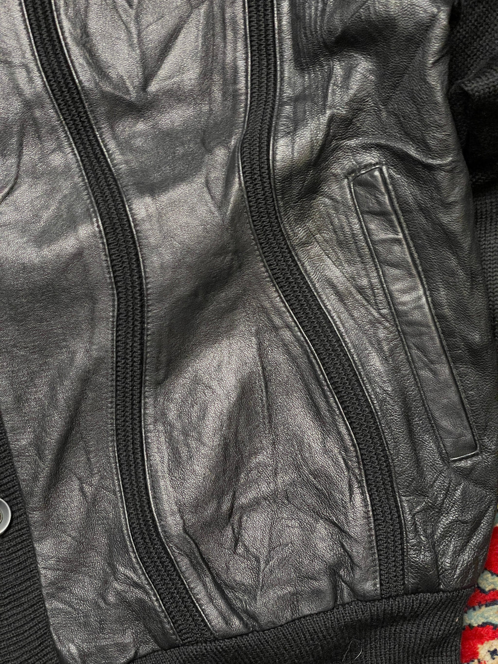 Crocodile VINTAGE LEATHER/WOOL RELAXED FIT CARDIGAN