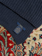 POLO RALPH LAUREN NAVY BLUE CABLE KNIT SCARF