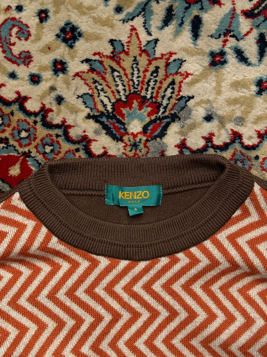 KENZO GOLF RELAXED TEXTURED WOOL SWEATER