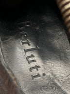 Berluti Alessandro Nero Grigio Black Leather Sleek Lace Up Oxfords
