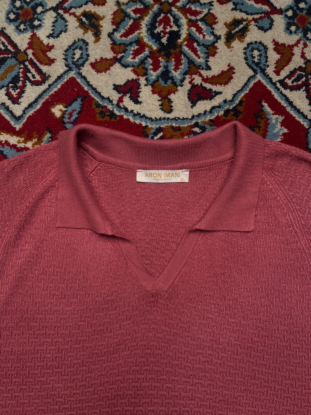 Aron Imani Open-Collar Knitted Polo TEE - L