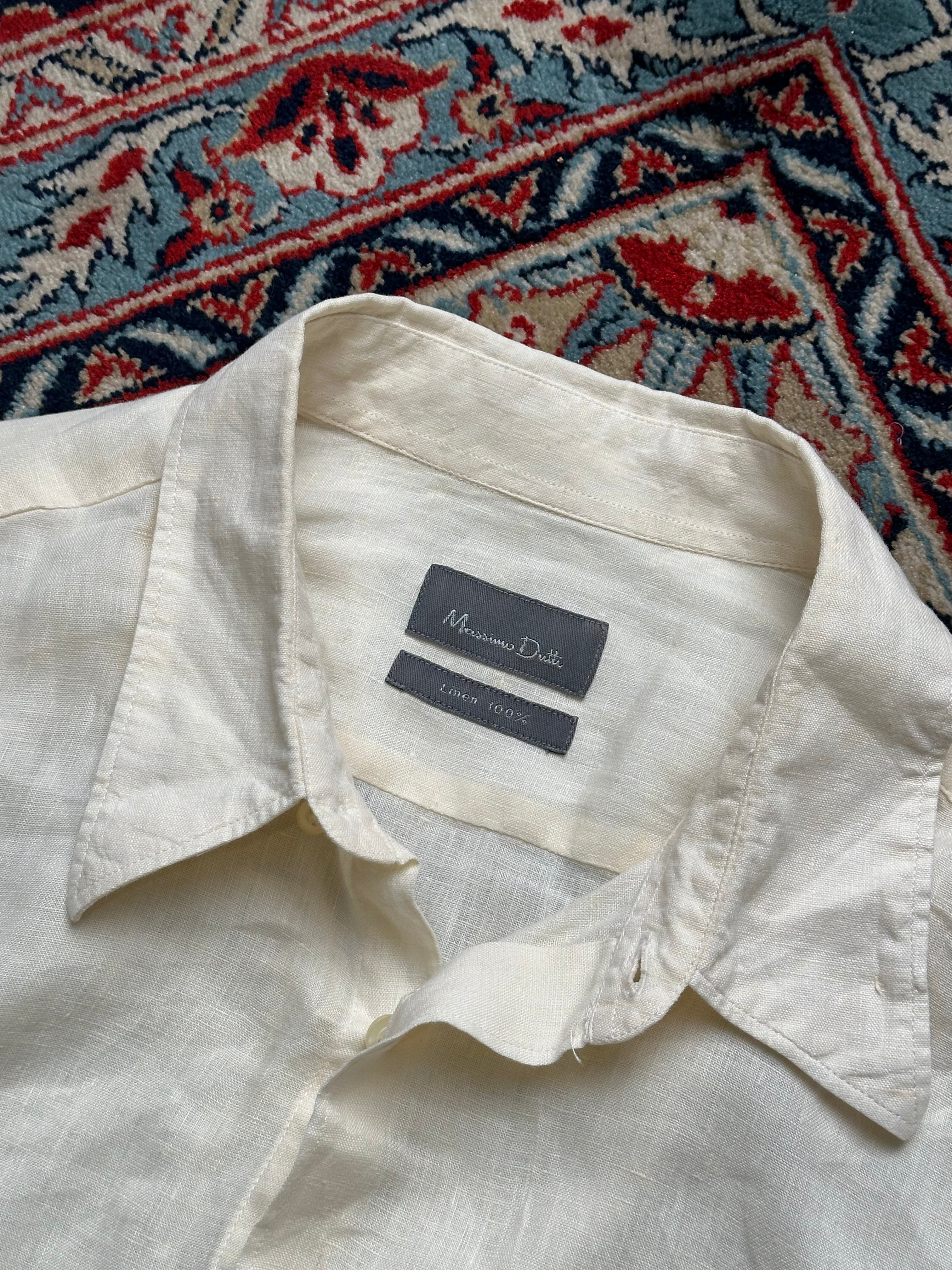 MOSSIMO DUTTI BEIGE PURE LINEN BUTTON DOWN SHIRT - XL