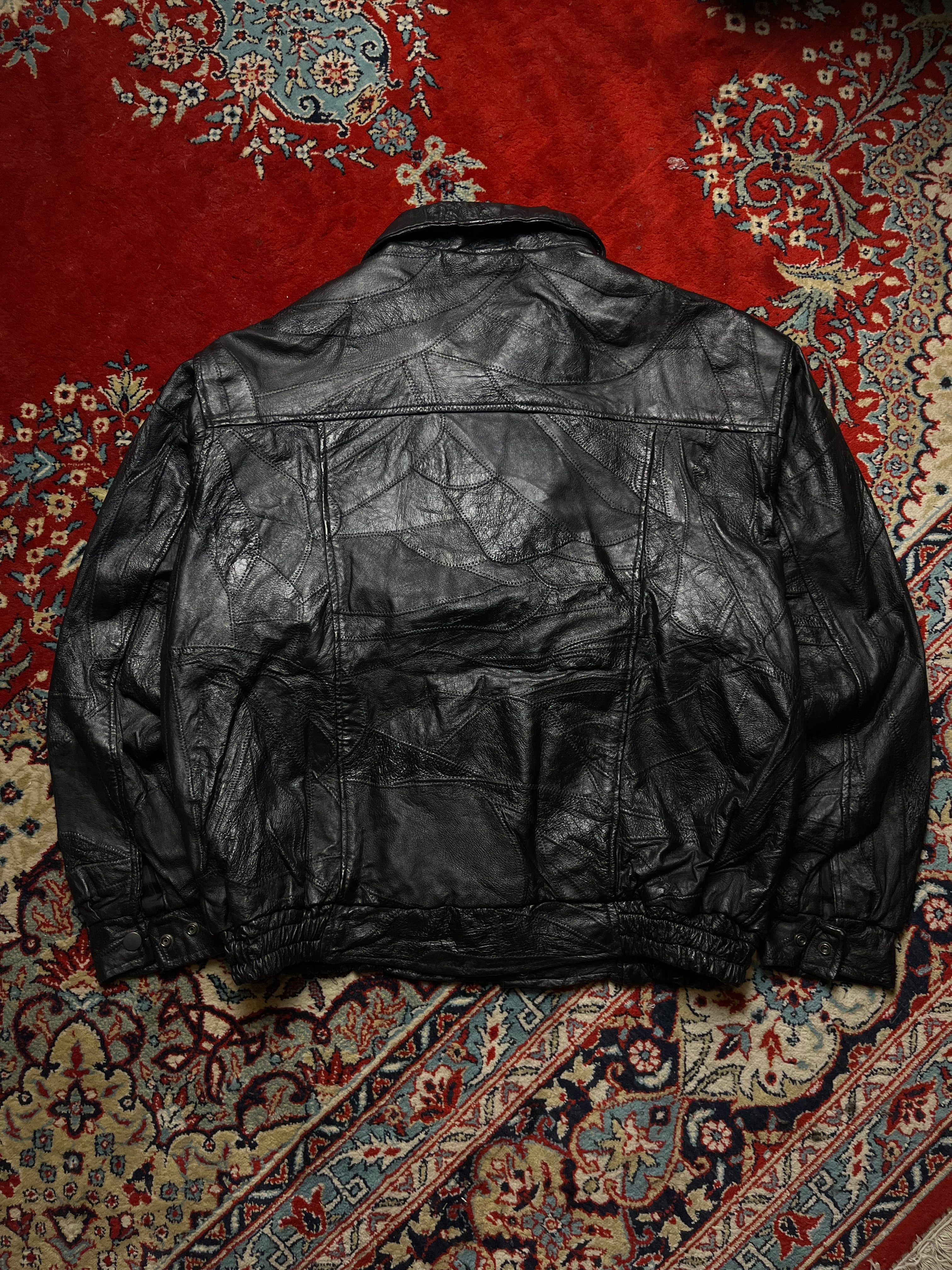 TLW Vintage Patchwork Leather Bomber Jacket