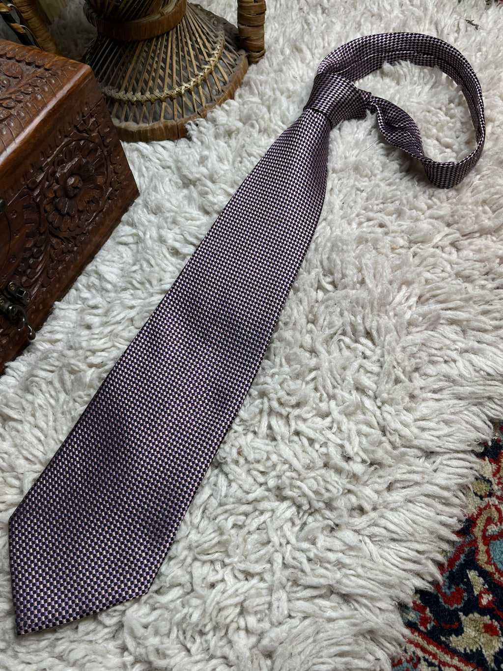 CEDARWOOD PURE SILK TEXTURED TIE