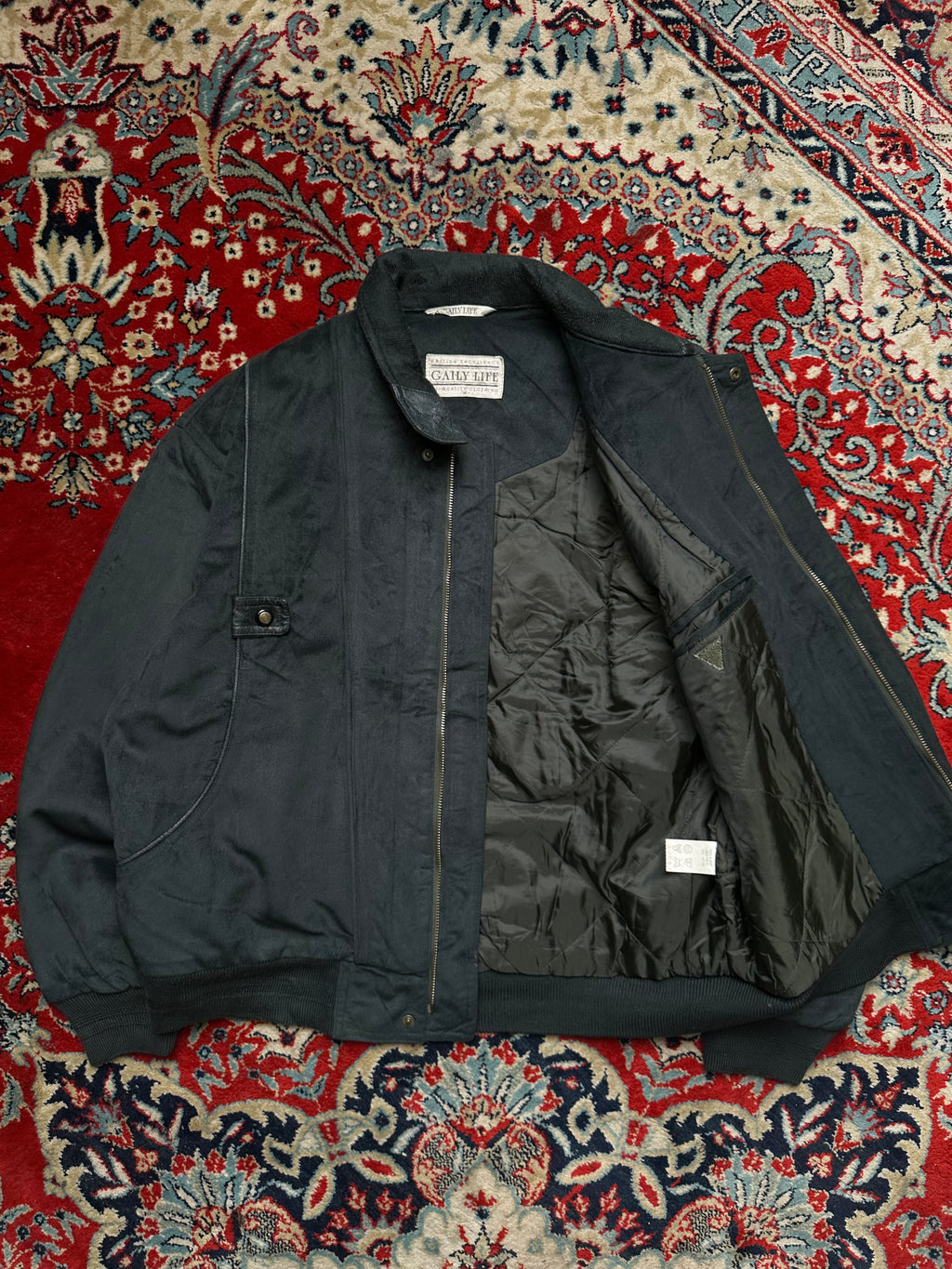 GAILY LIFE RELAXED BOXY SUEDE HARRINGTON JACKET