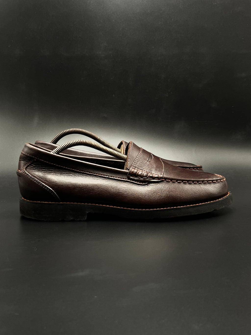 Rockport ADIPPRENE BROWN LEATHER PENNY LOAFERS - 45