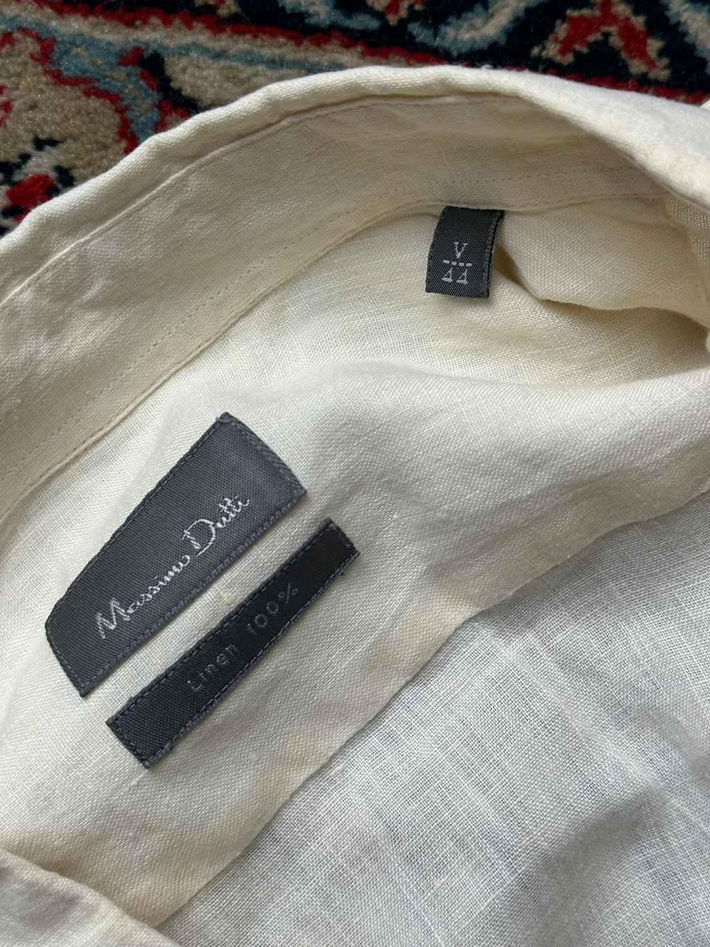 MOSSIMO DUTTI BEIGE PURE LINEN BUTTON DOWN SHIRT - XL