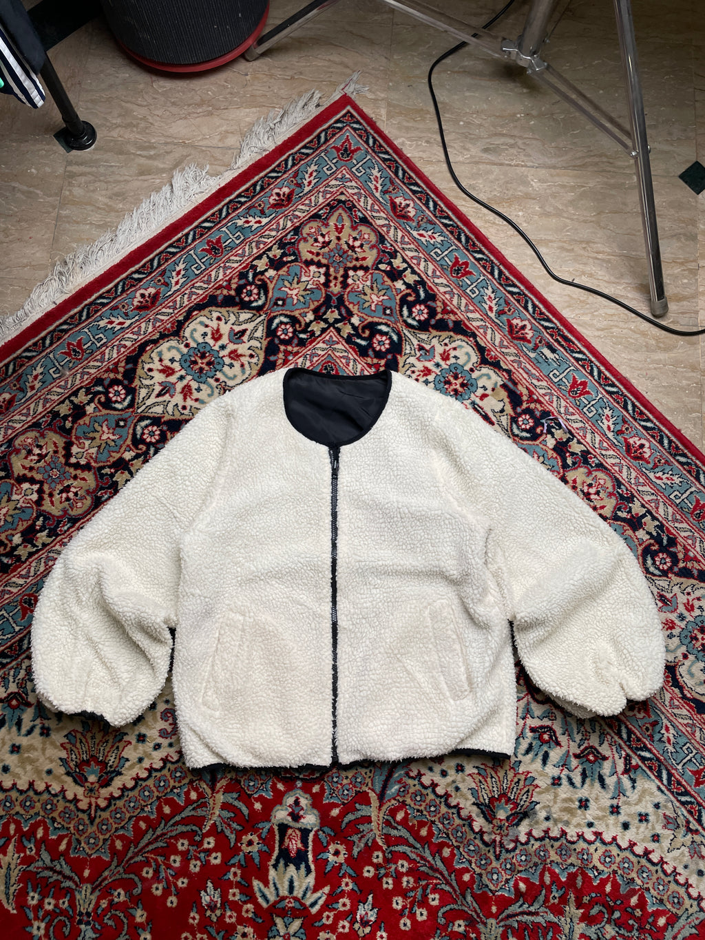 Retro Girl Reversible Sherpa/Nylon Bomber Jacket