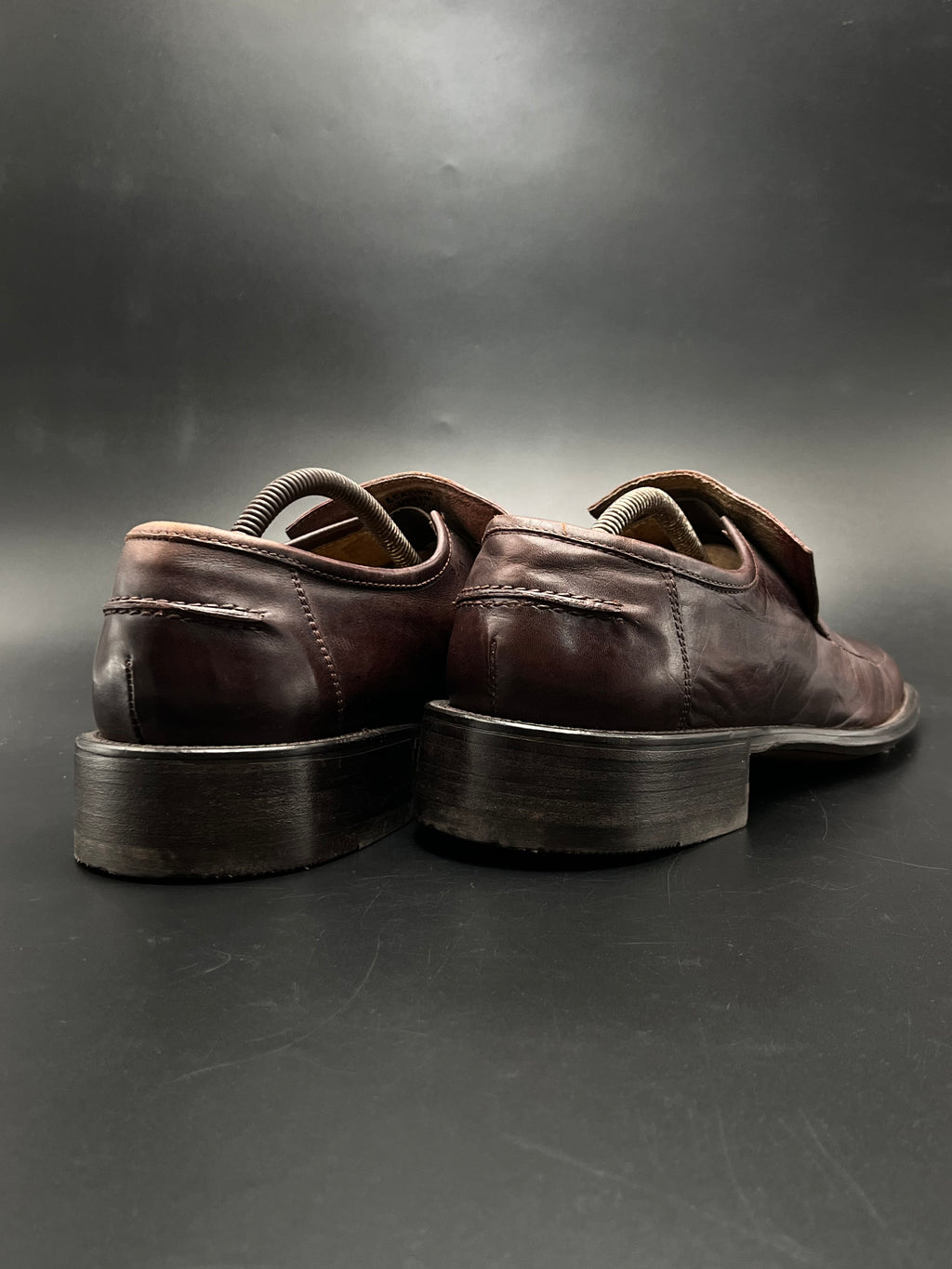 Vintage Kenneth Cole NY Brown Leather Square Toe Loafers
