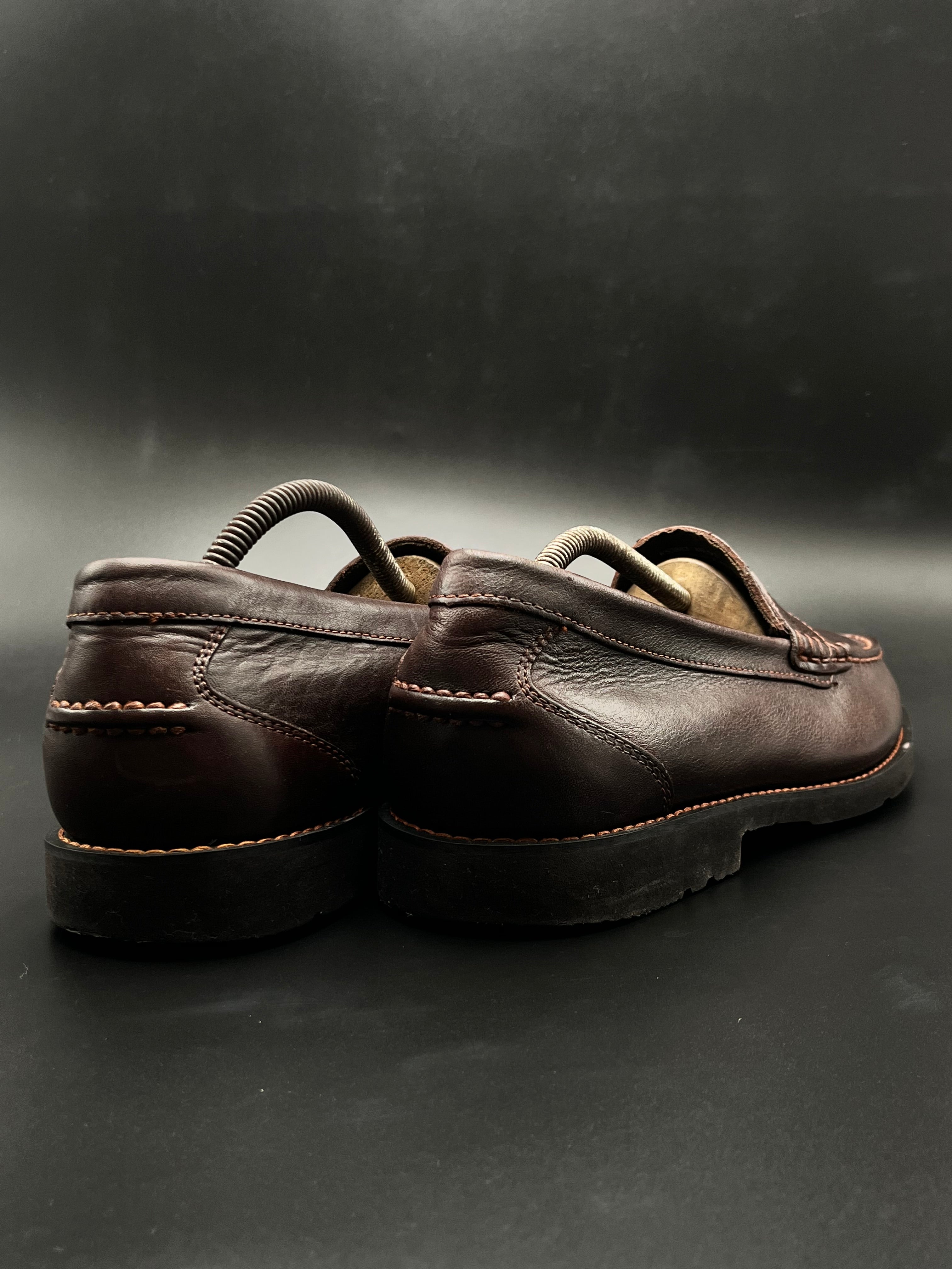 Rockport ADIPPRENE BROWN LEATHER PENNY LOAFERS - 45
