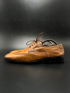 BEEHIVE TAN LEATHER WINGTIP OXFORD BROGUE SHOES - 44