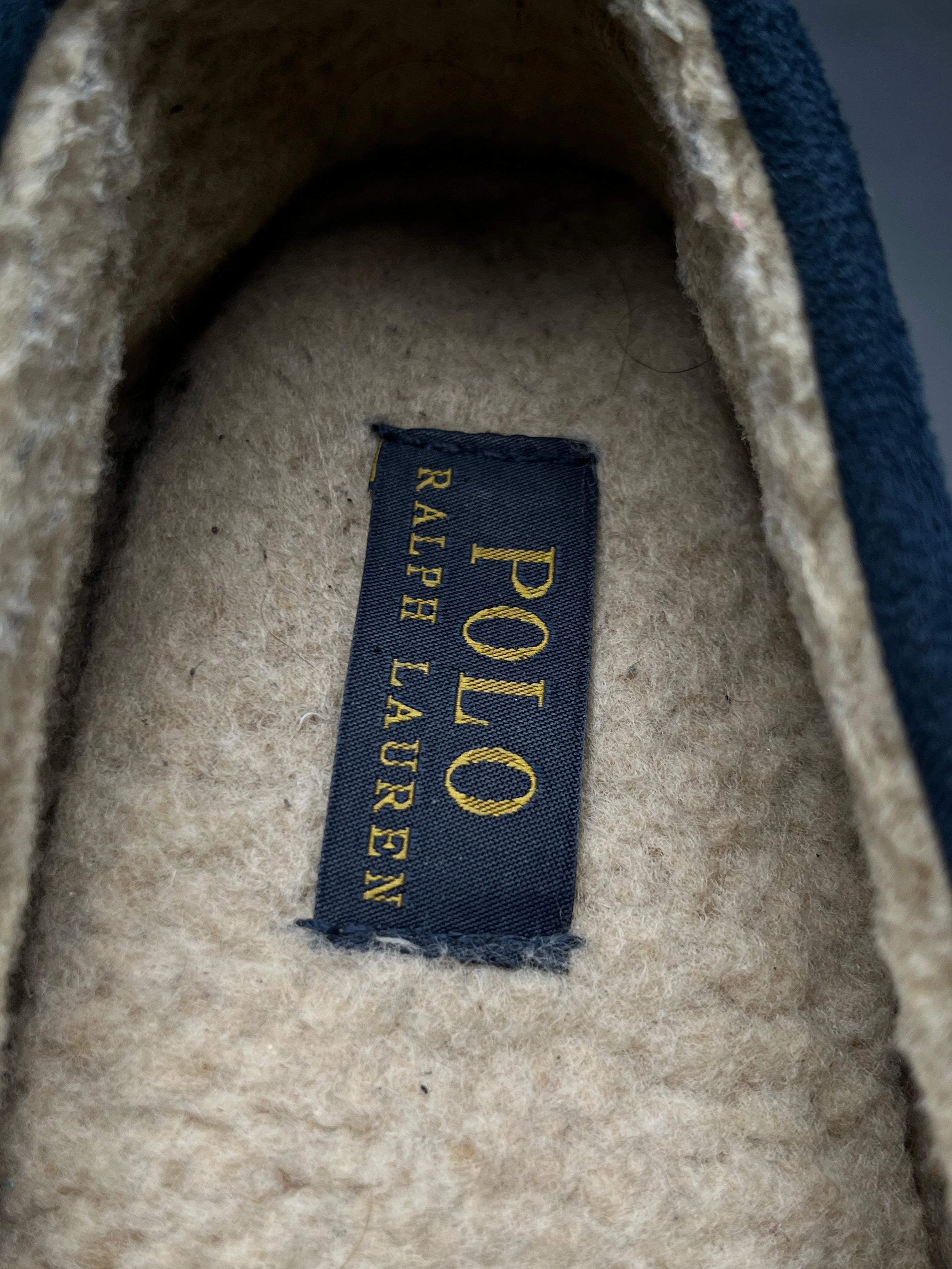 Polo Ralph Lauren Dezi V Polo Bear Navy Suede Moccasin Slippers