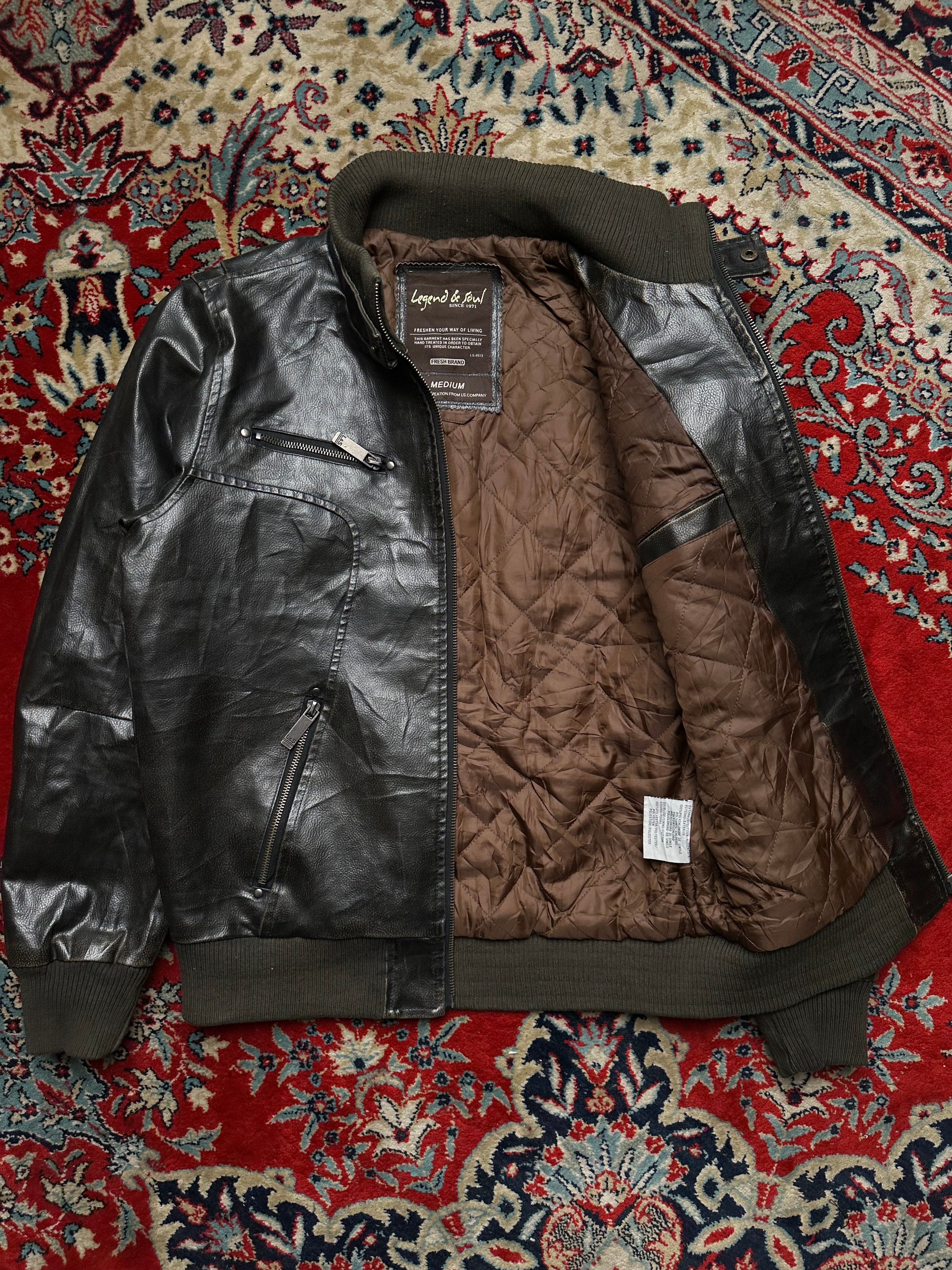 LEGEND & SOUL VINTAGE SLIM FIT LEATHER JACKET