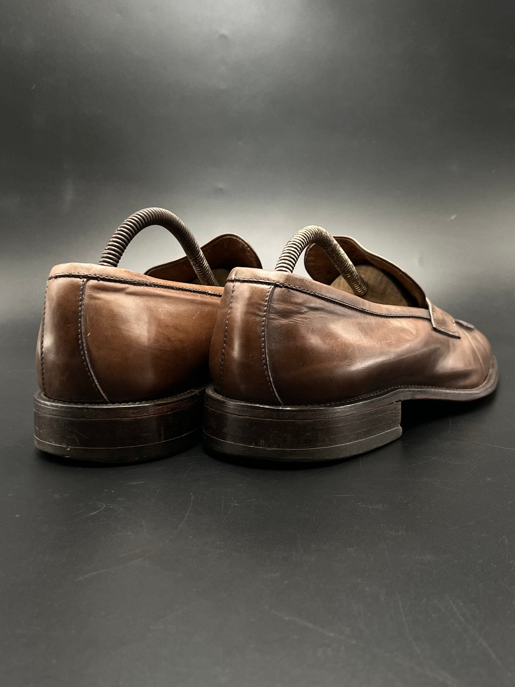 Rowland Brothers Brown Leather Square Toe Loafers