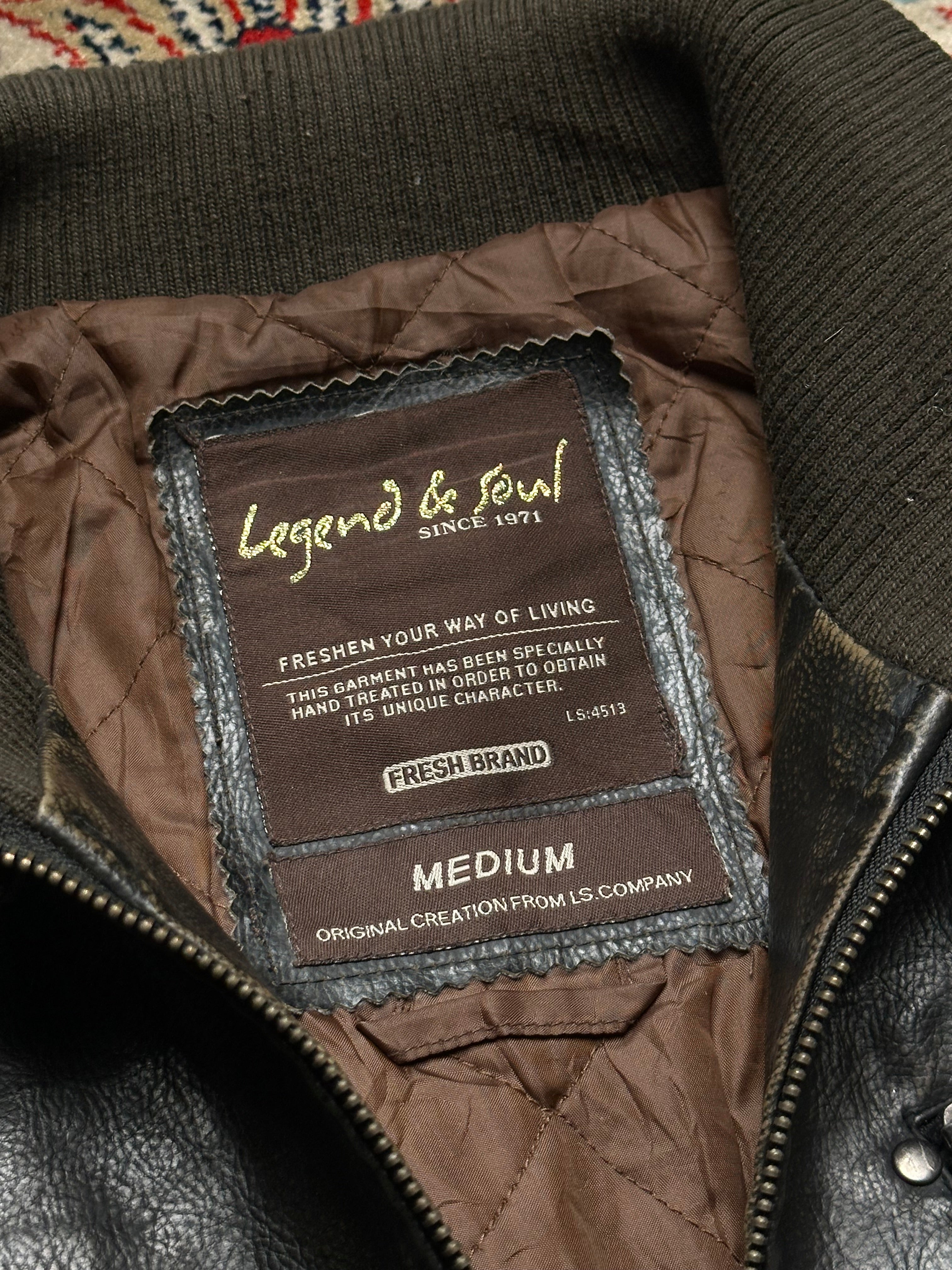 LEGEND & SOUL VINTAGE SLIM FIT LEATHER JACKET