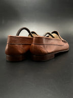 Antonio Ferri Brown Woven Leather Loafers