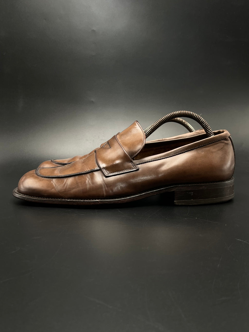 Rowland Brothers Brown Leather Square Toe Loafers