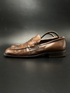 Rowland Brothers Brown Leather Square Toe Loafers