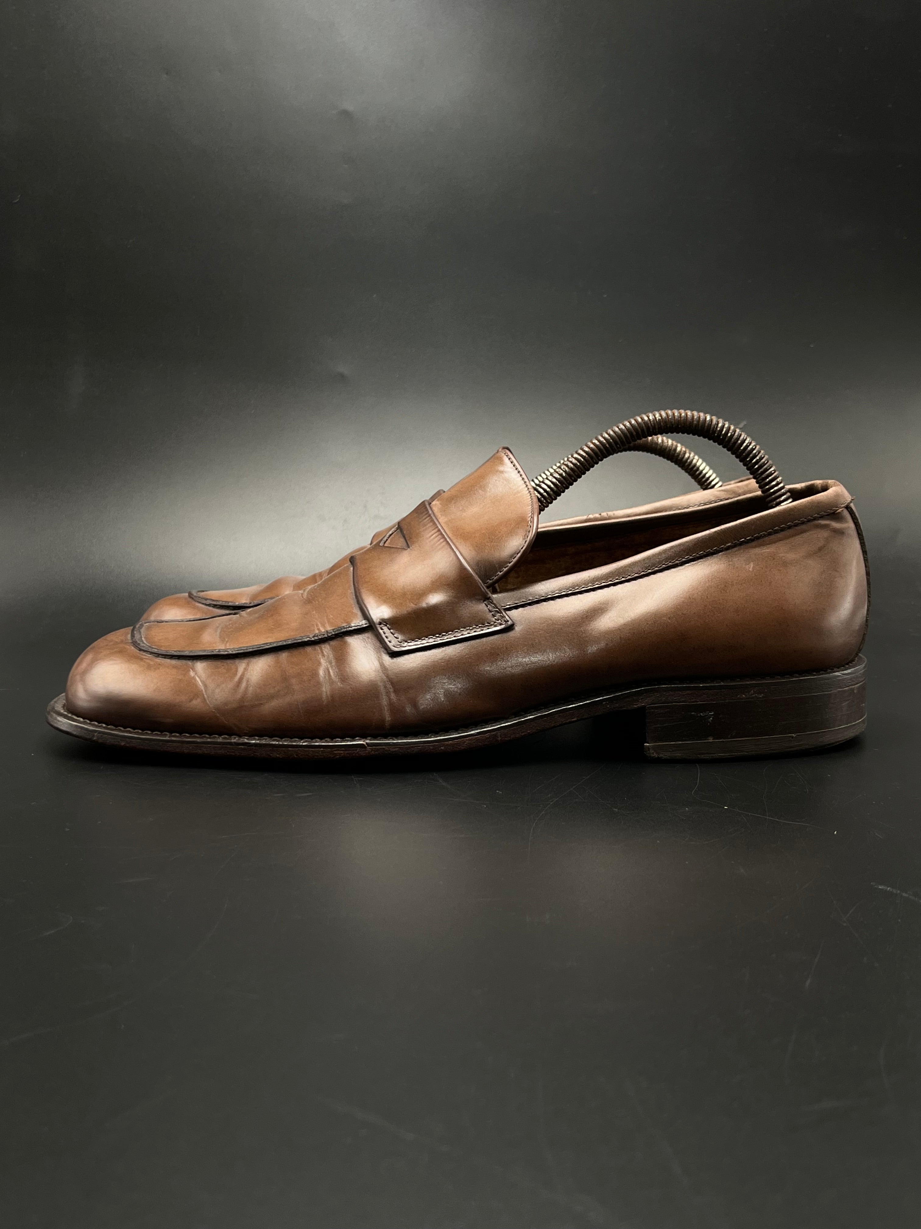 Rowland Brothers Brown Leather Square Toe Loafers