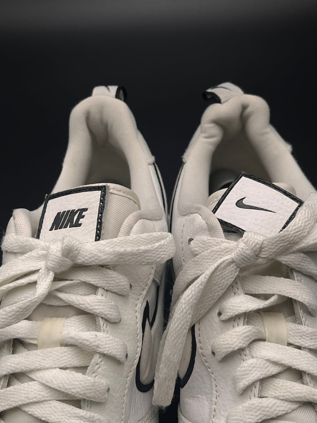 NIKE AIR FORCE 1s WHITE/BLACK