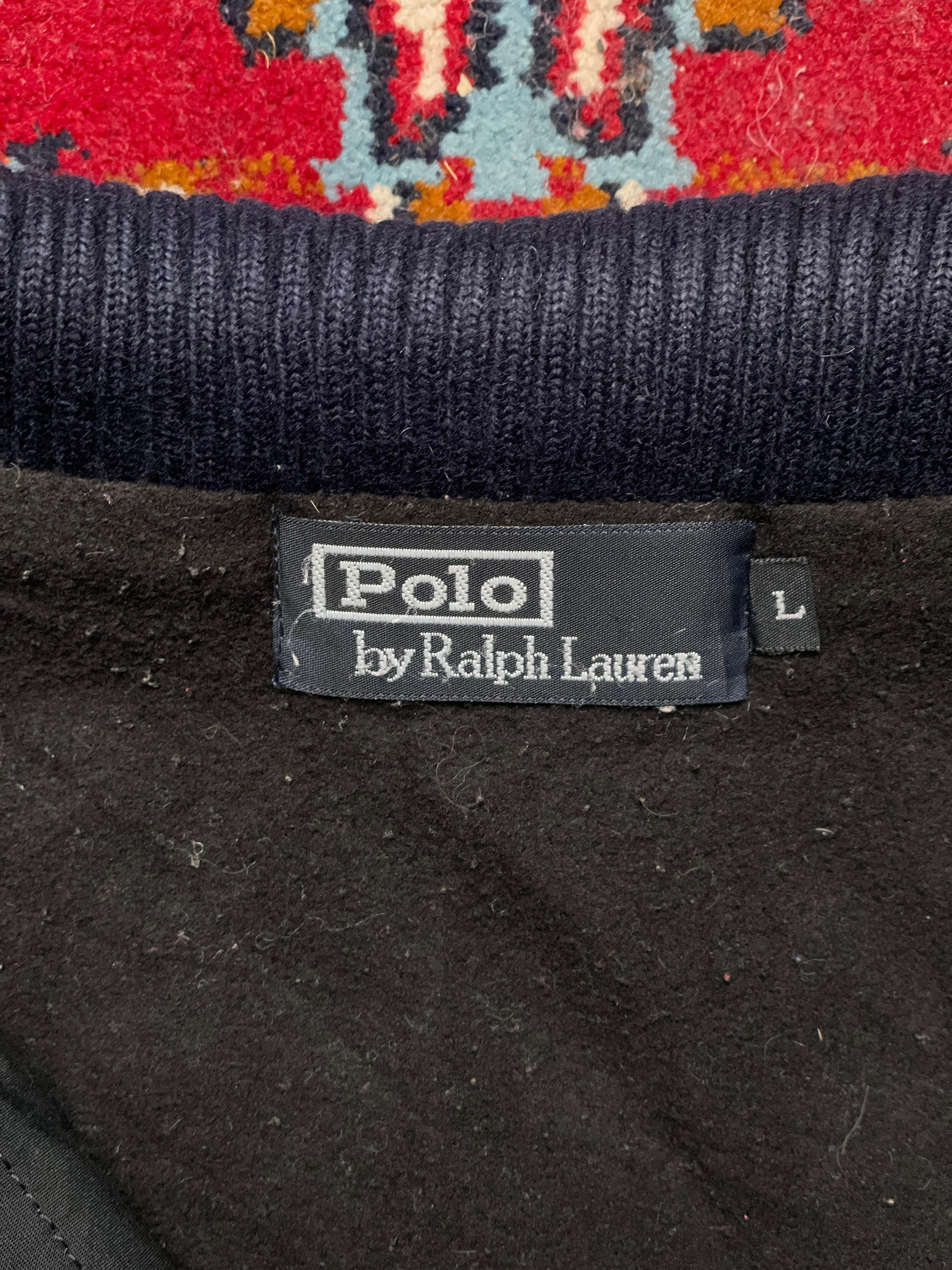 Polo Ralph Lauren Vintage Black Quilted Bomber Jacket - L