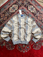 COCOMO Argyle Cable Knit Crewneck Sweater