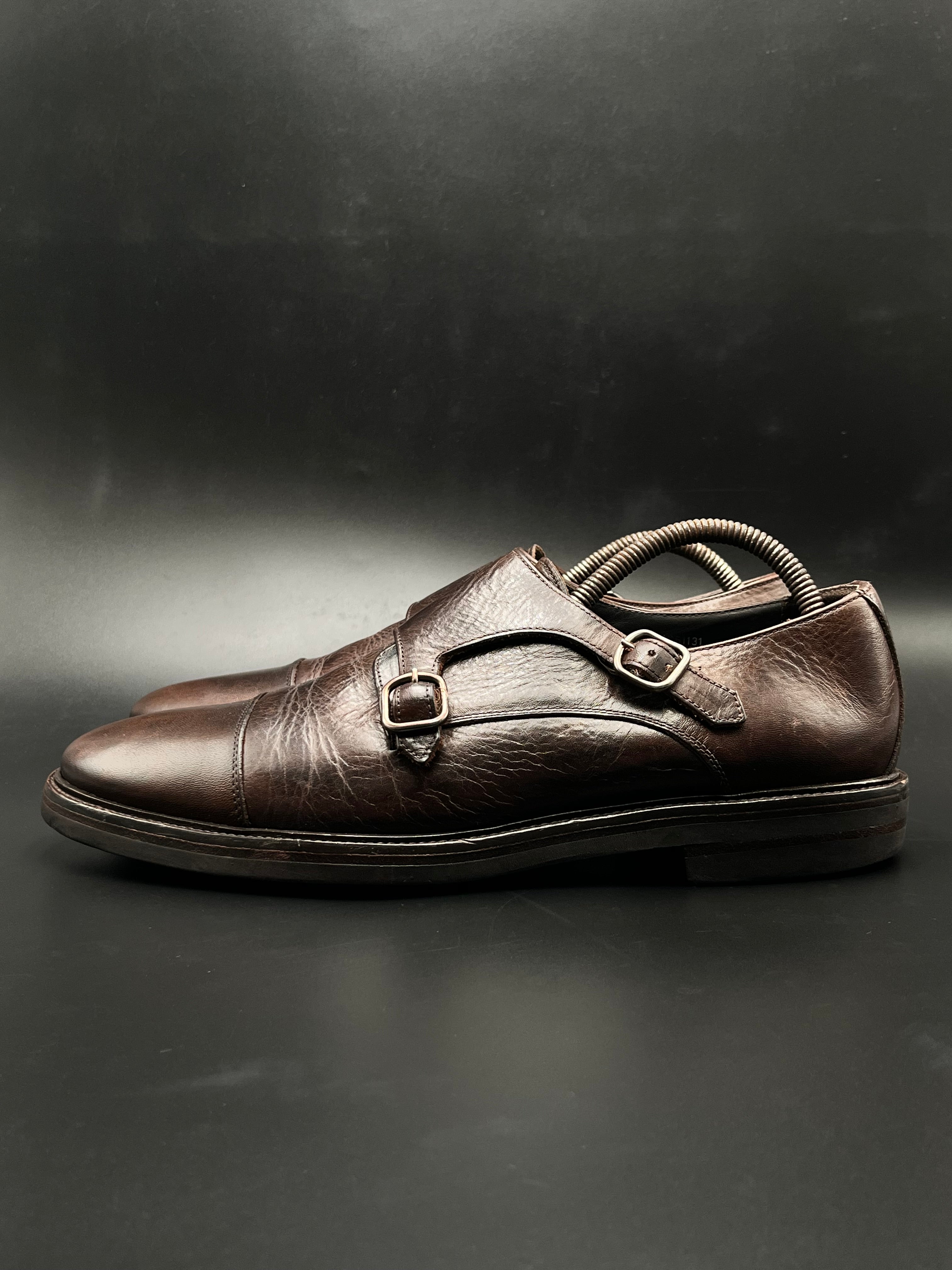 suit supply Double Monk Italian Made Leather Shoes - 42.5