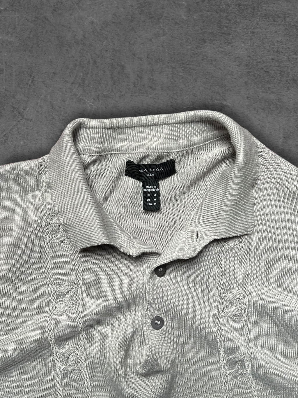 NEW LOOK GREY KNITTED POLO