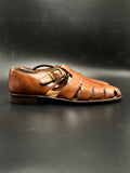 G.H. Bass Brown Monk Strap Leather Fisherman Sandals - 46
