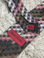 Paul Smith 100% Polyester Tie Multicolor Check Pattern Designer Necktie