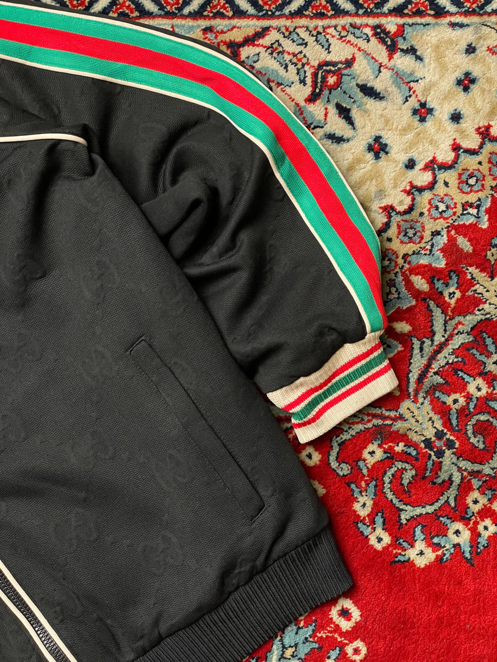 Gucci LOGO ALL OVER RELAXED FIT TRACK JACKET