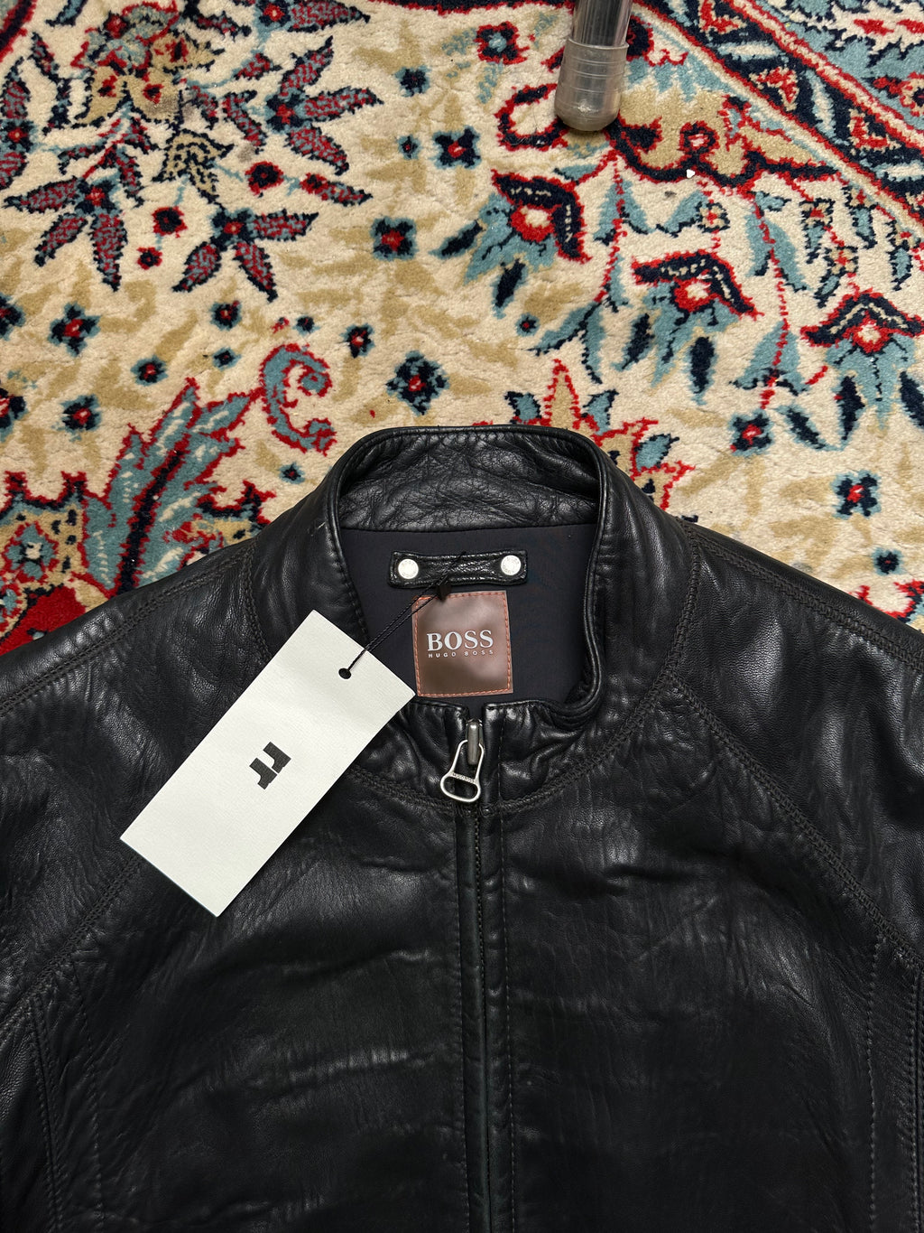 HUGO BOSS SLIM FIT LEATHER BIKER JACKET