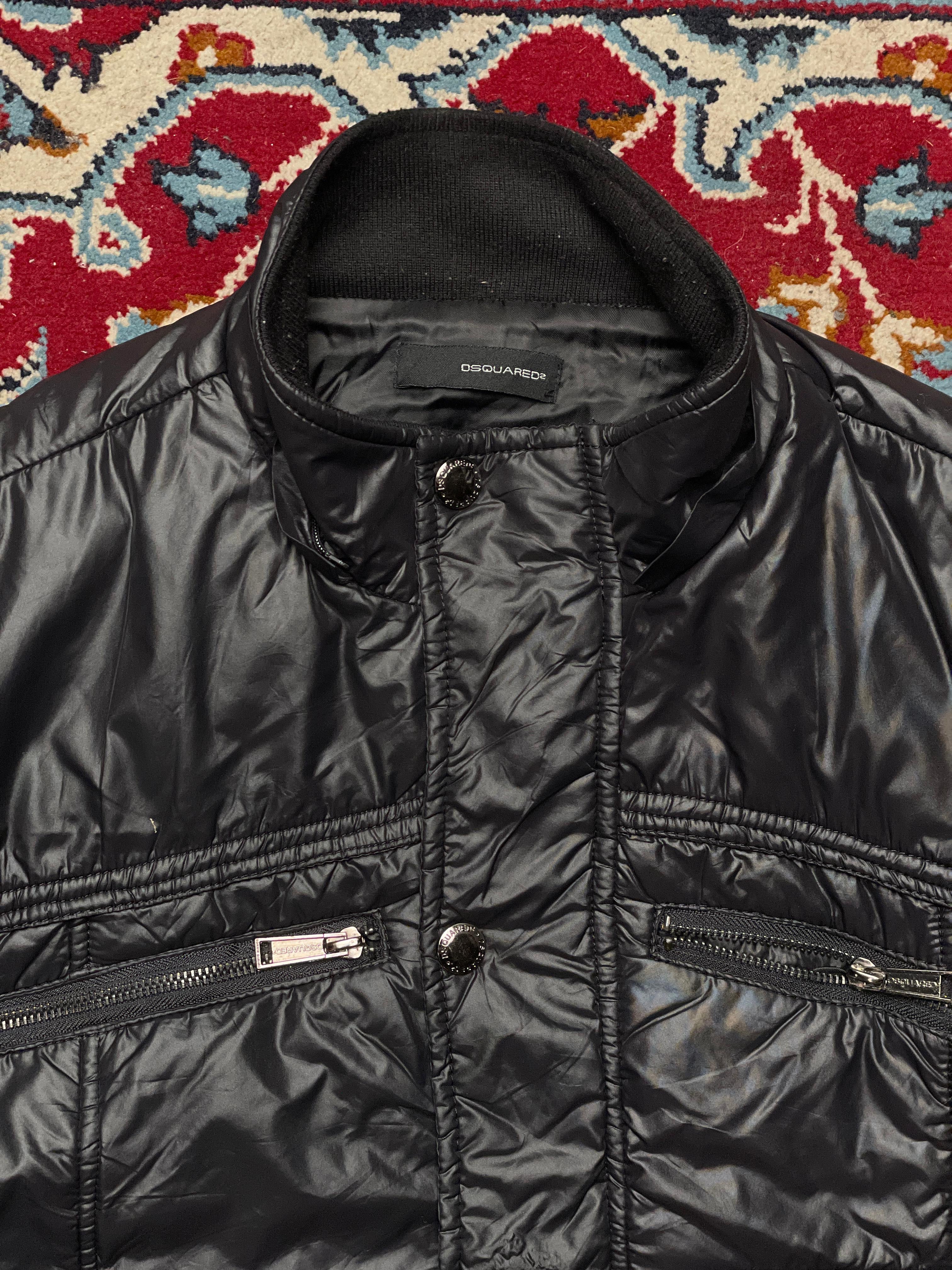 Dsquared2 Vintage Black Nylon Multi-Pocket Utility Bomber Jacket
