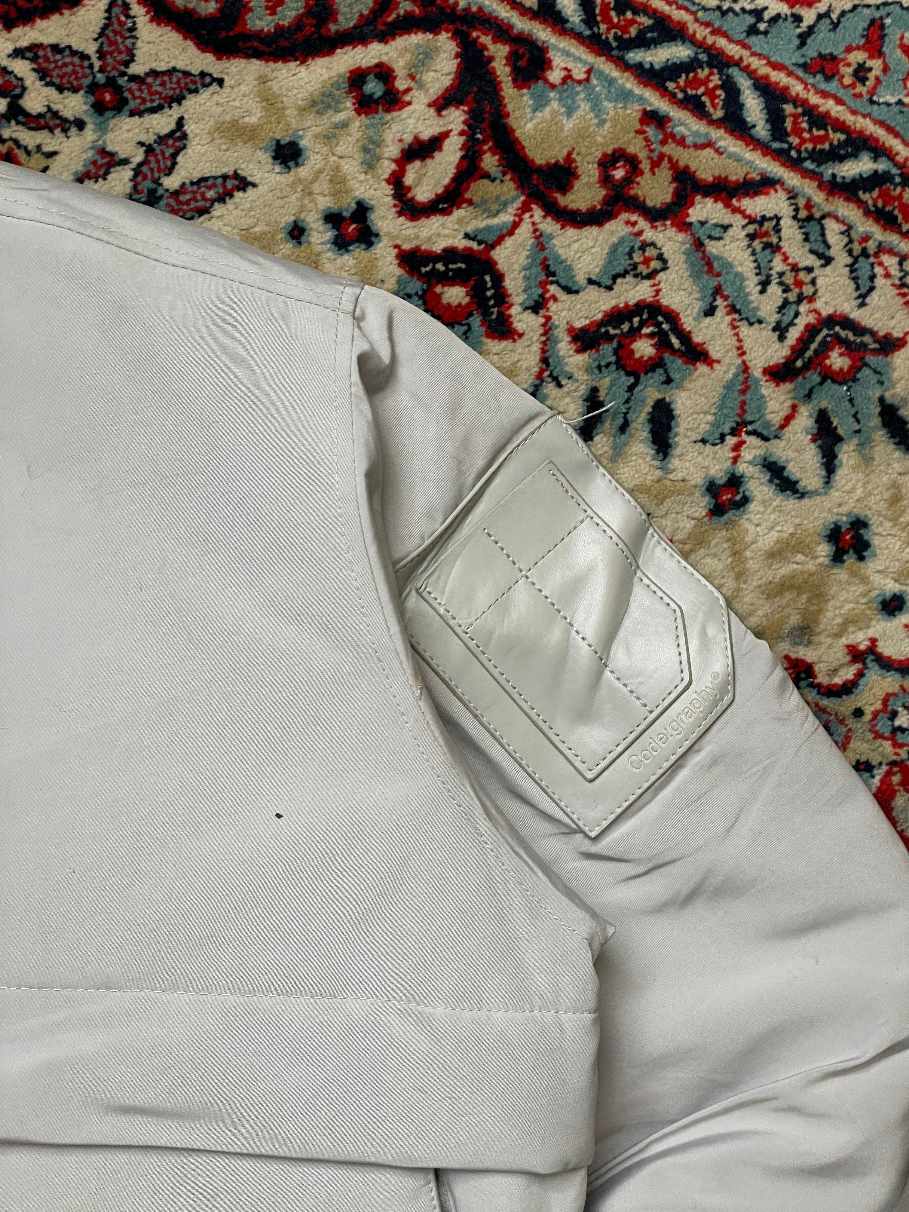 Codegraphy Grey Relaxed Boxy Cropped Bomber jacket