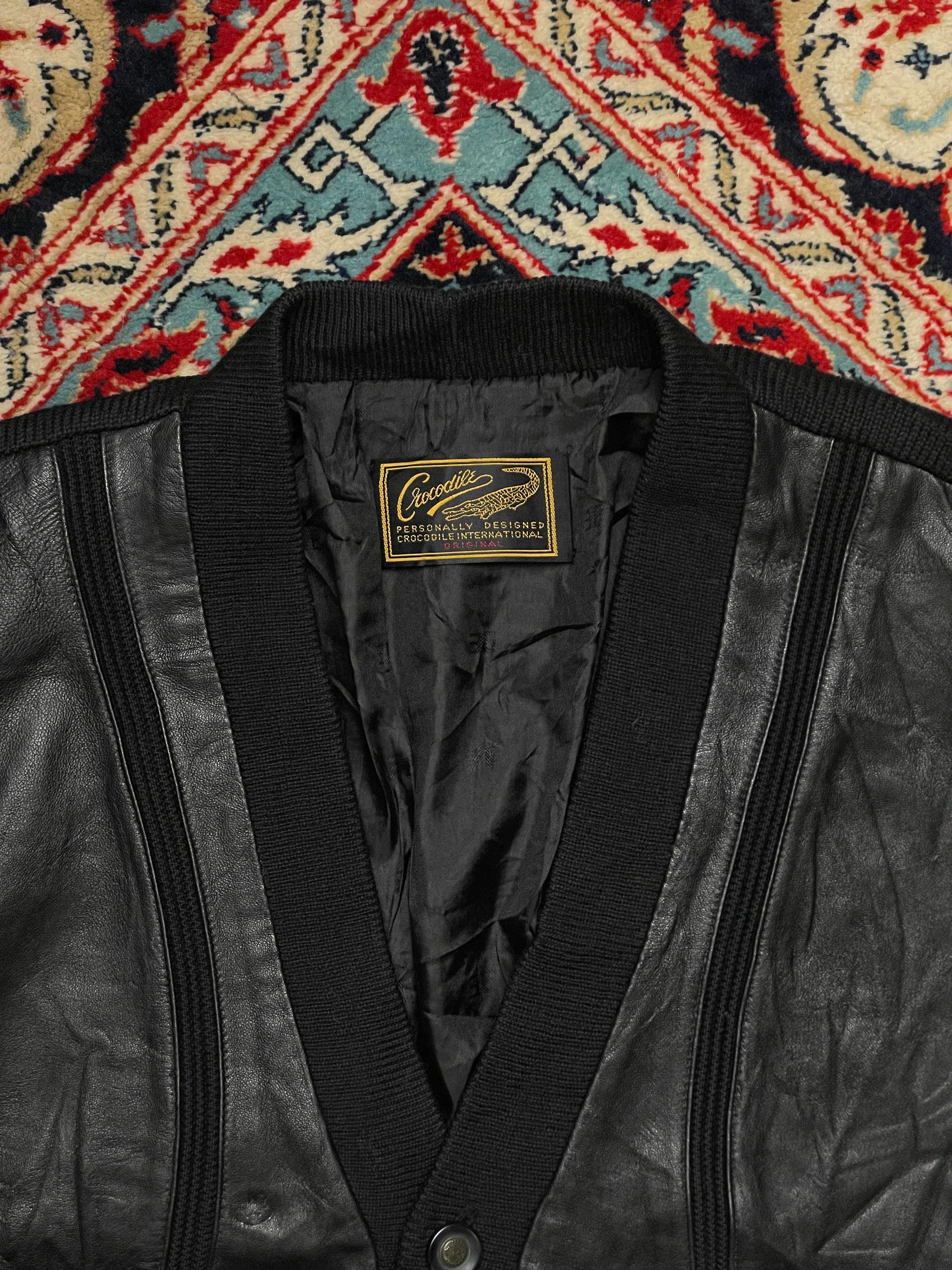 Crocodile VINTAGE LEATHER/WOOL RELAXED FIT CARDIGAN