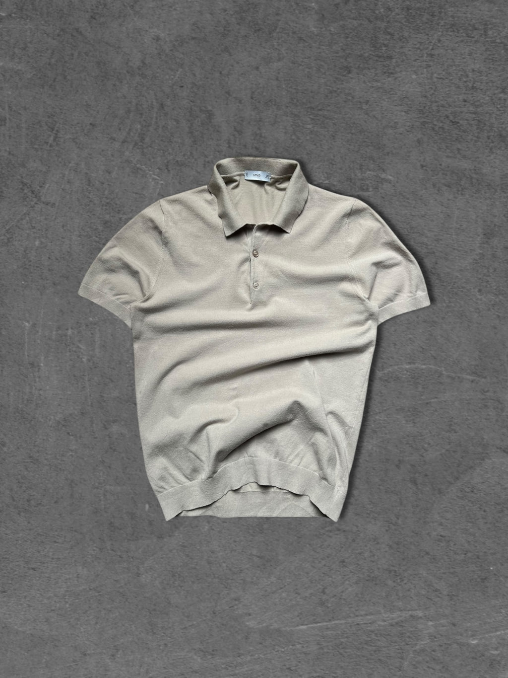 MANGO BEIGE KNITTED POLO